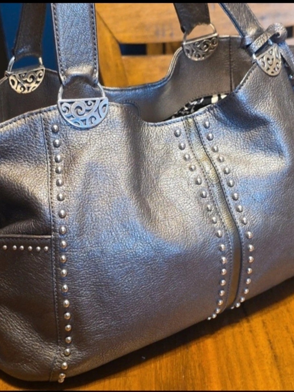 Brighton Andie Metallic Studded Shoulder Bag Pretty Tough Collection - Picture 14 of 15